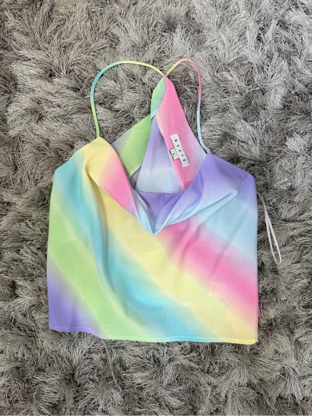 Hyfve Rainbow Pastel Cowl Neck Top